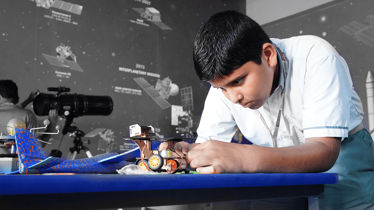 Student Practicing in Science Lab